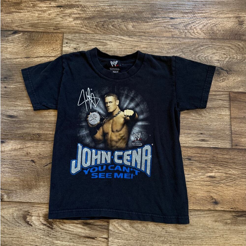 Vintage Boys Y2k John Cena WWE Wrestling Tee Shirt